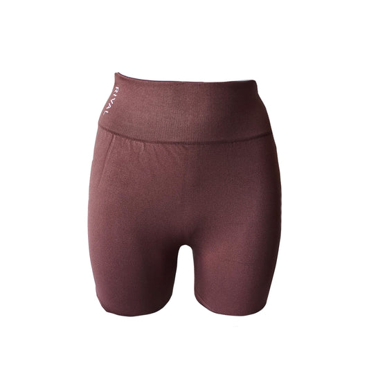 Seamless scrunch shorts - Coffee Brown