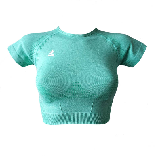 Seamless soft top kort - sea foam green