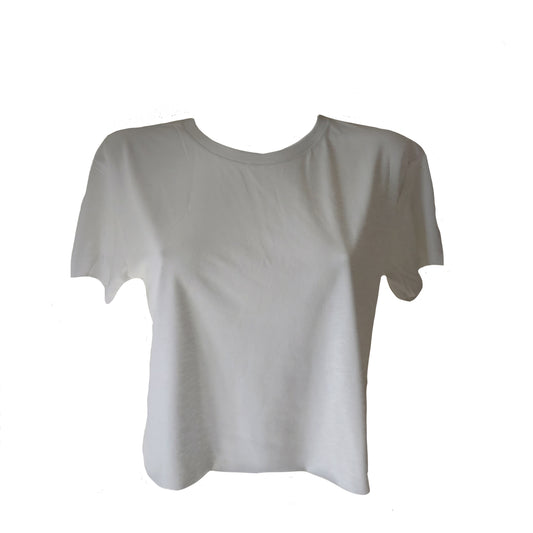 Cropped t-shirt - Powder white