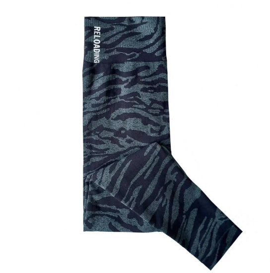 Reloading - Animal seamless zebra legging - zwart/grijs